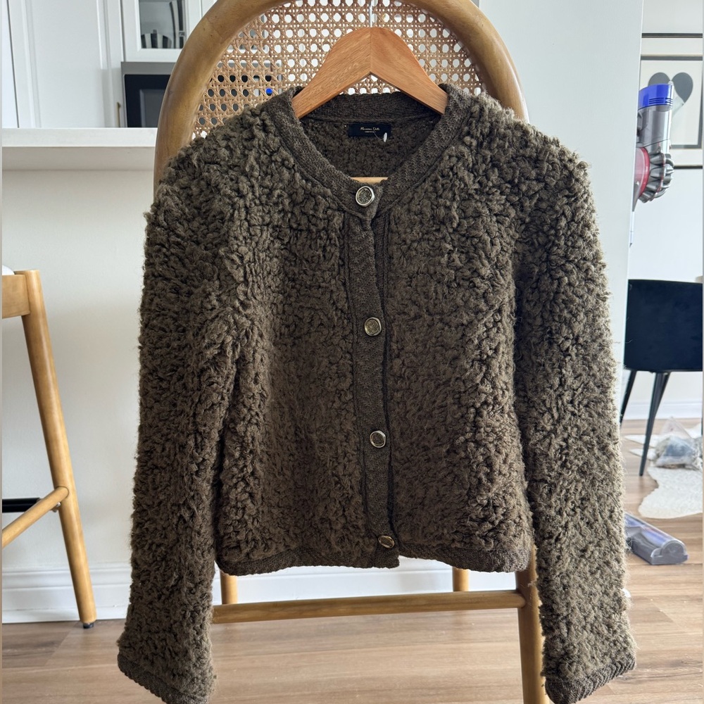 Massimo Dutti Boucle Knit Cardigan